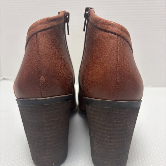 NWOT: Lucky Brand Heeled Brown Leather Booties Boots Women's Size 11 - 2128 - Picture 5 of 10